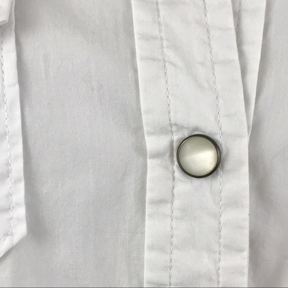 Gap White Button Down Modern Western Shirt M - Picture 6 of 8